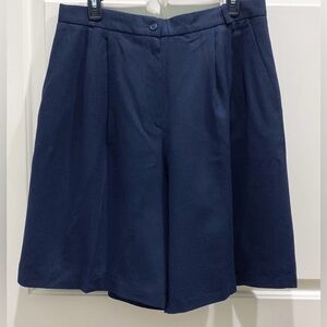 London Fog Vintage Navy Blue SZ 16 Worsted Wool Old Money Country Club Shorts